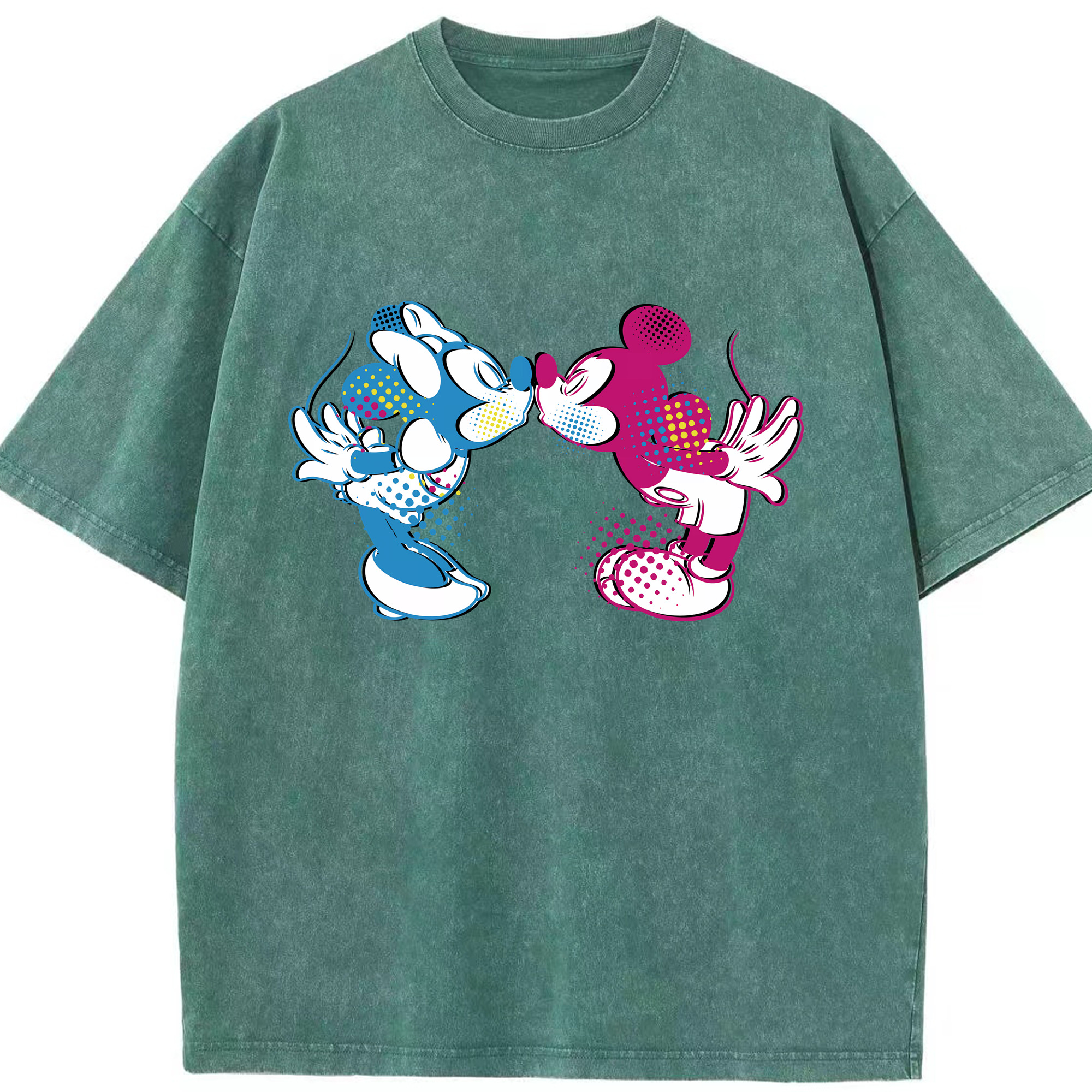 （画像用） ミッキーマウス Mickey Mouse 綿100% ヴィンテージ風 半袖Tシャツ（フロントプリント）